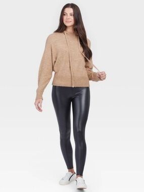 Assets by Spanx Black All Over Faux Leather Leggings